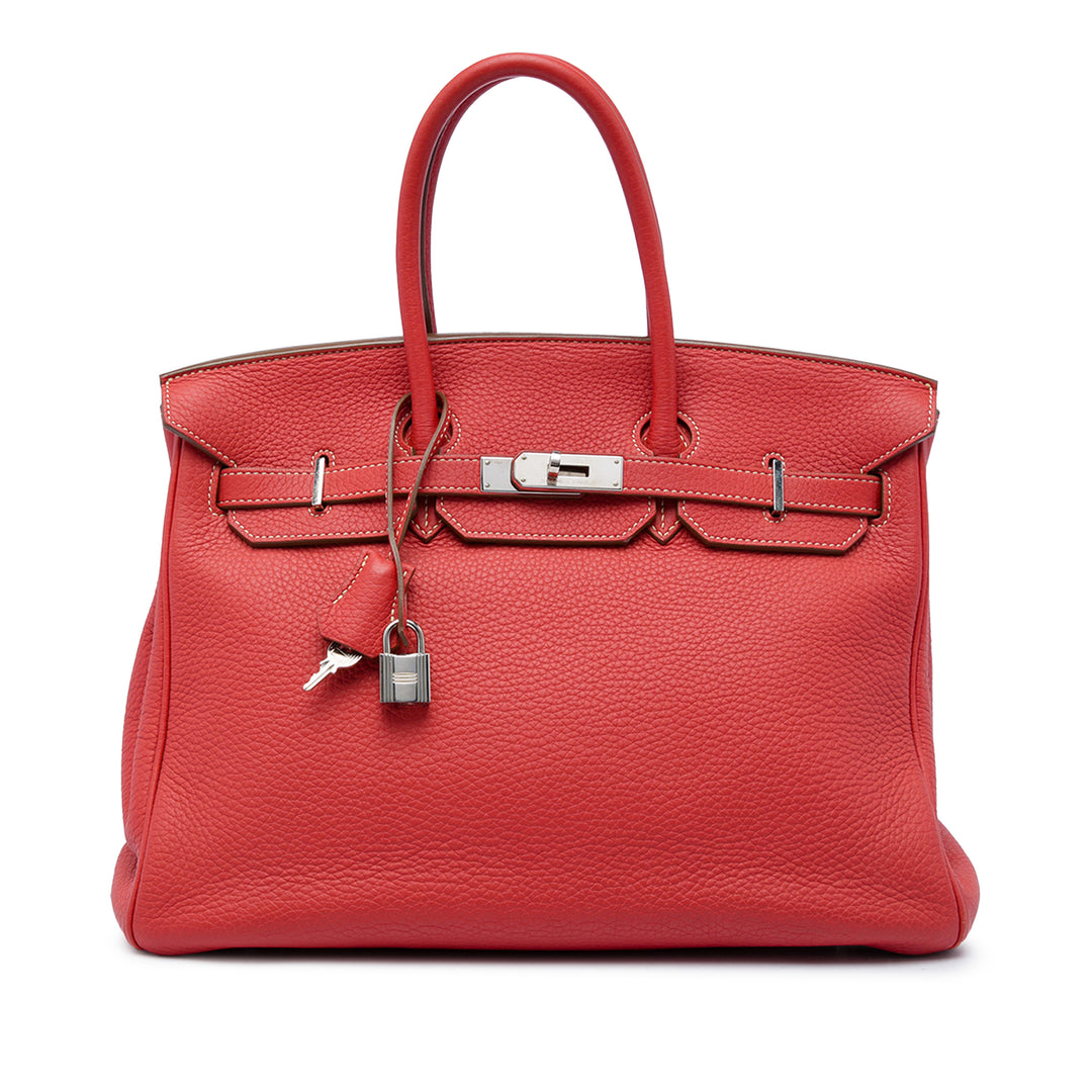 Hermès Sac à main Birkin Retourne 35 Clémence Rouge – vue principale – GABY PARIS