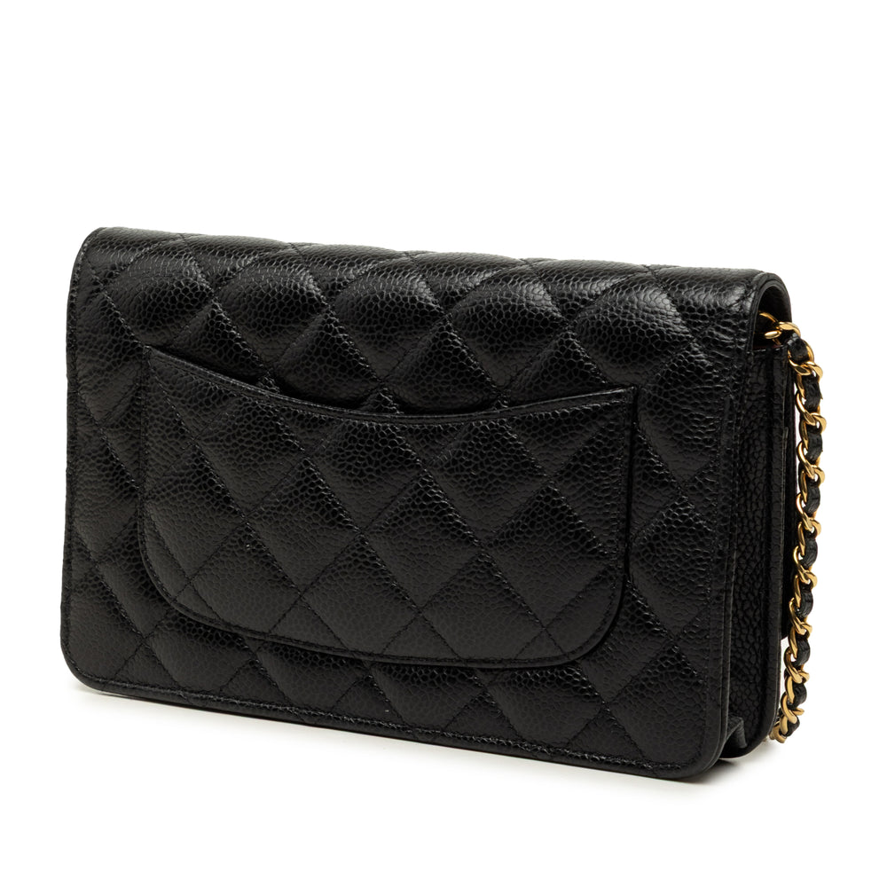 Chanel CC Matelassé Wallet on Chain Cuir caviar Noir – vue 2 – GABY PARIS