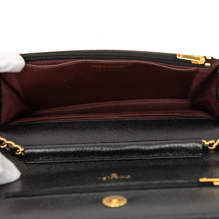 Chanel CC Matelassé Wallet on Chain Cuir caviar Noir – vue 4 – GABY PARIS