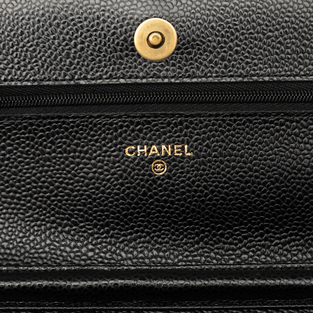 Chanel CC Matelassé Wallet on Chain Cuir caviar Noir – vue 5 – GABY PARIS