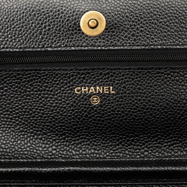 Chanel CC Matelassé Wallet on Chain Cuir caviar Noir – vue 5 – GABY PARIS