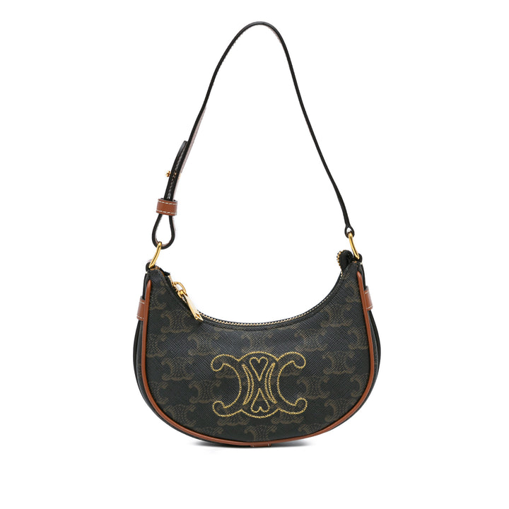 Mini Triomphe Coated Canvas Ava Shoulder Bag Brown - Gaby Paris