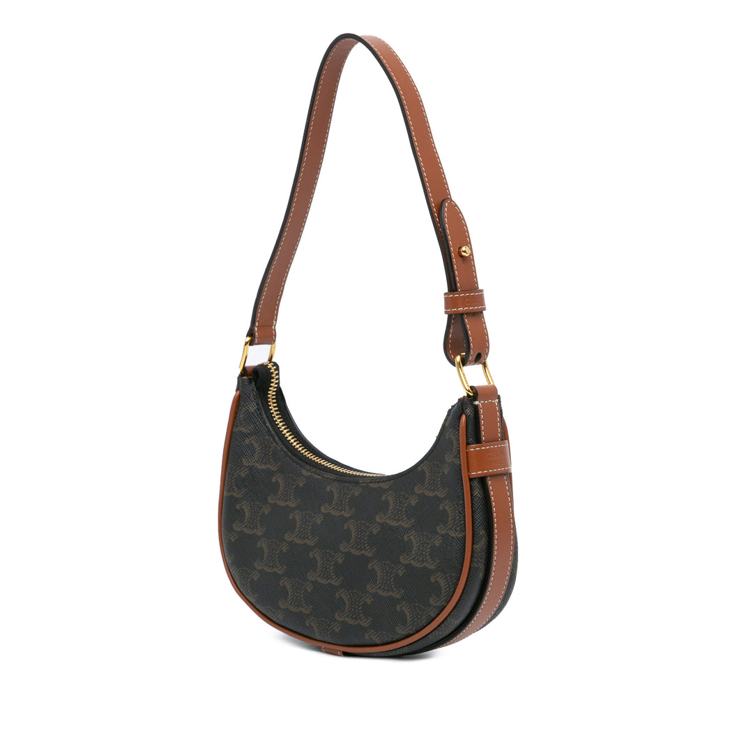 Mini Triomphe Coated Canvas Ava Shoulder Bag Brown - Gaby Paris