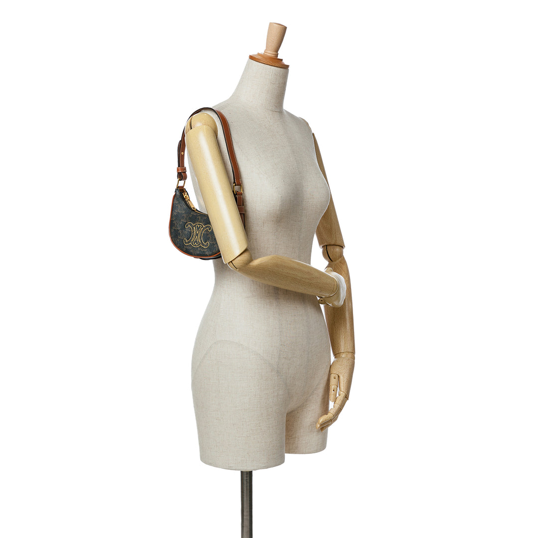 Mini Triomphe Coated Canvas Ava Shoulder Bag Brown - Gaby Paris