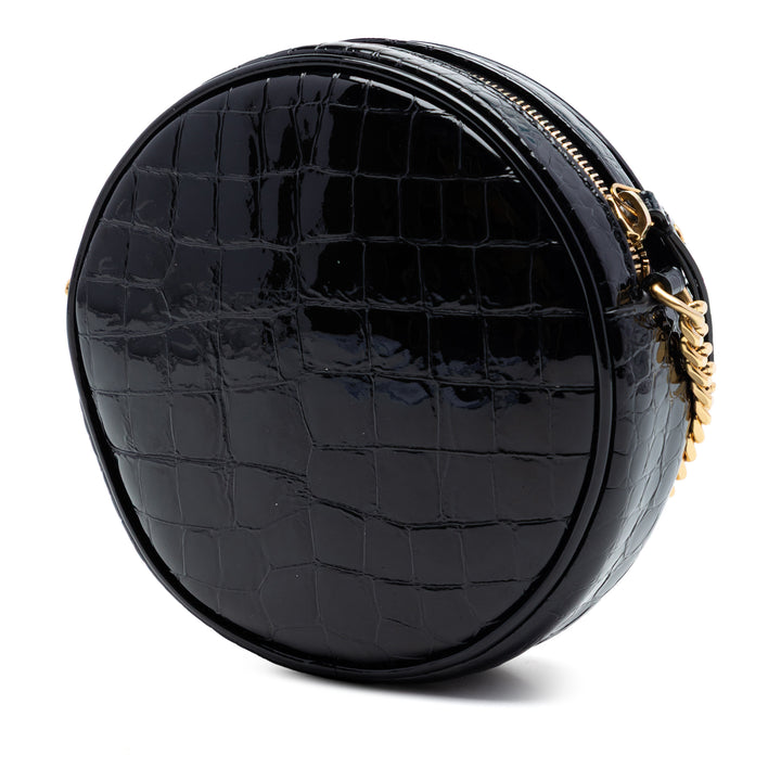 Saint Laurent Croc embossé Cuir verni Rond Vinyle Sac caméra