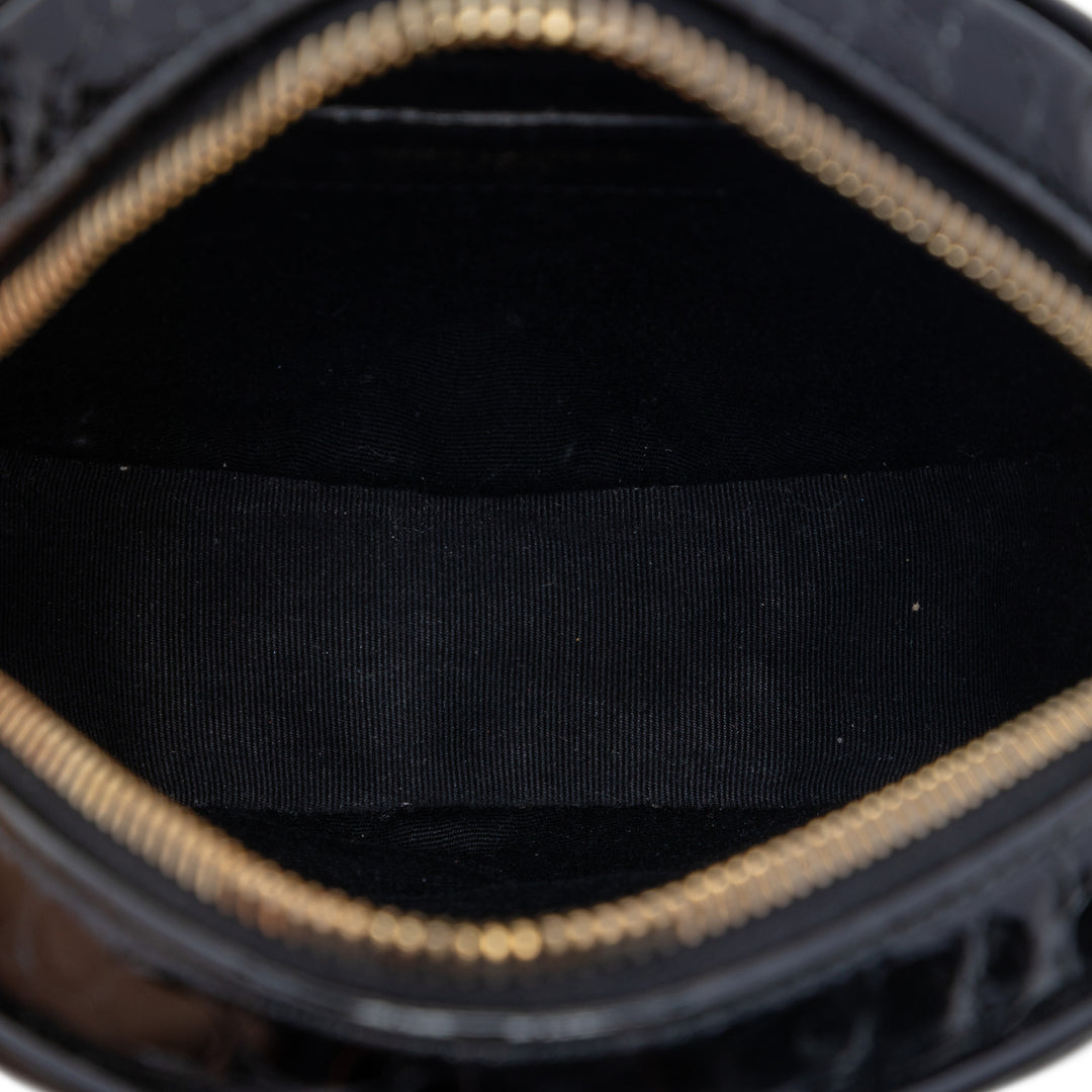 Saint Laurent Croc embossé Cuir verni Rond Vinyle Sac caméra