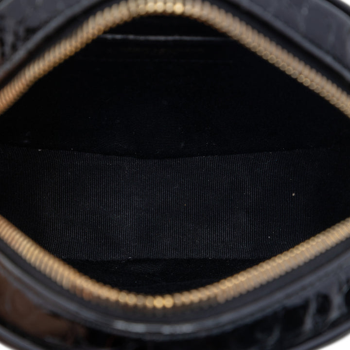 Saint Laurent Croc embossé Cuir verni Rond Vinyle Sac caméra
