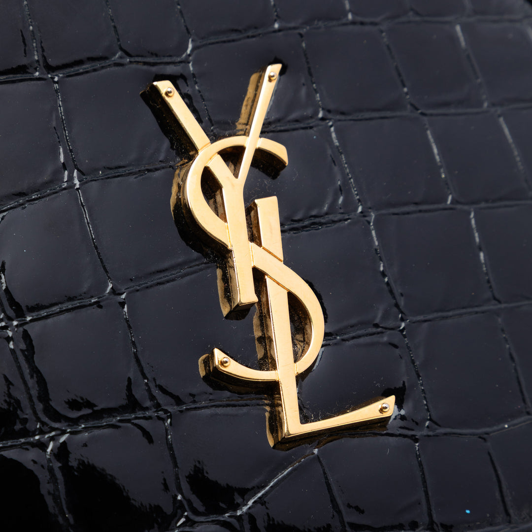Saint Laurent Croc embossé Cuir verni Rond Vinyle Sac caméra