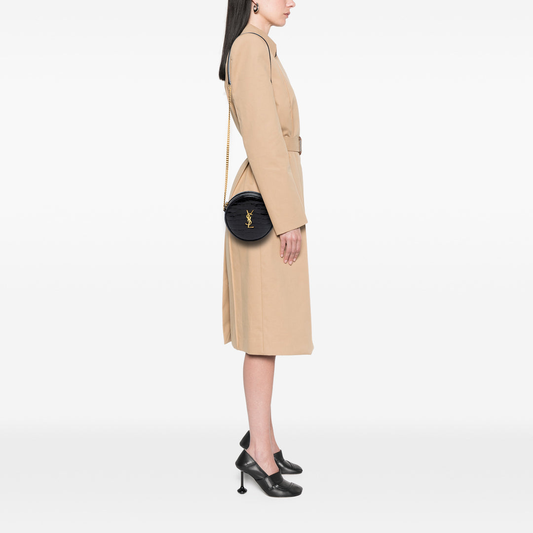 Saint Laurent Croc embossé Cuir verni Rond Vinyle Sac caméra