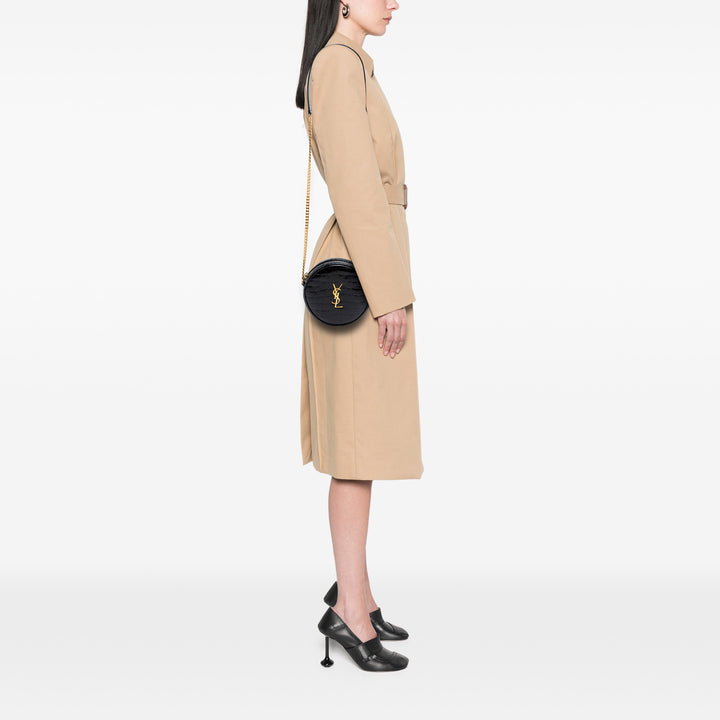 Saint Laurent Croc embossé Cuir verni Rond Vinyle Sac caméra
