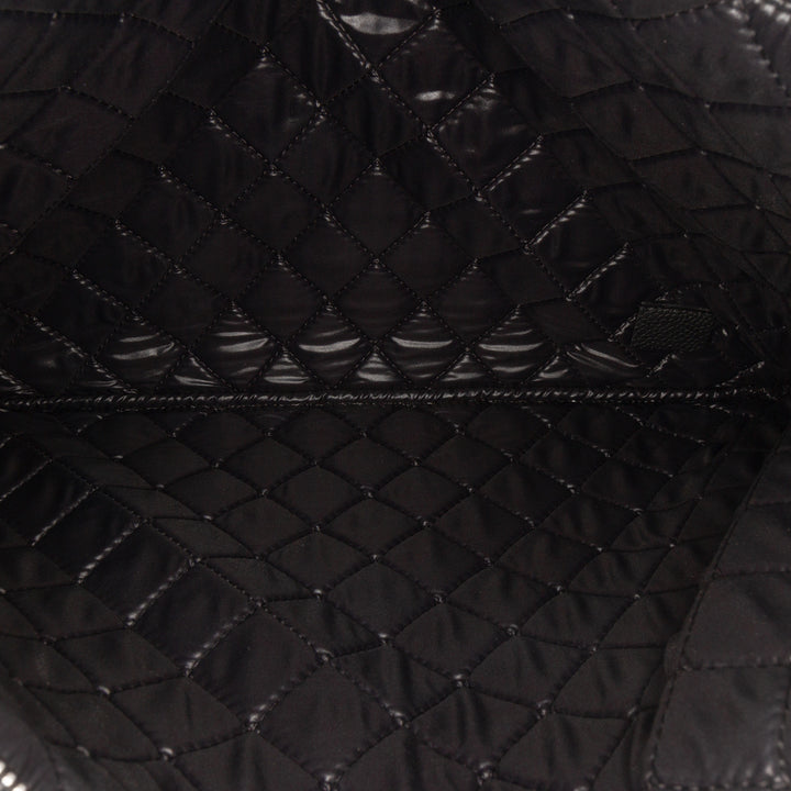 Large Quilted Caviar O Case Clutch Black - Gaby Paris
