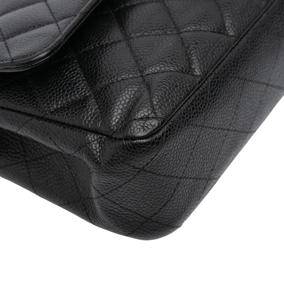 Chanel Medium Classic Caviar Double rabat Noir