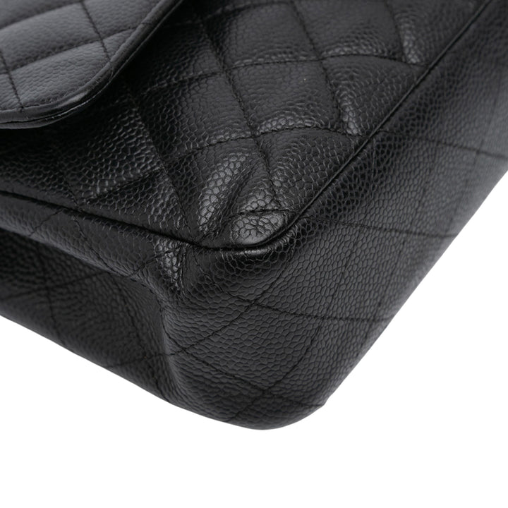 Chanel Medium Classic Caviar Double rabat Noir