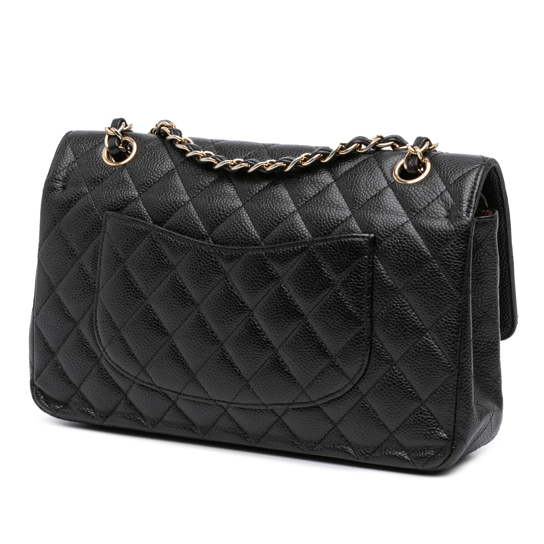 Chanel Medium Classic Caviar Double rabat Noir