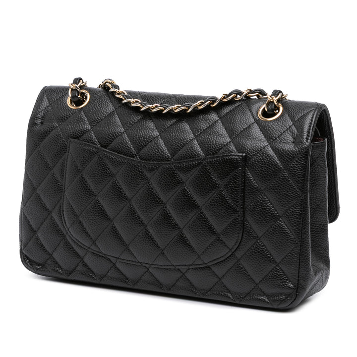 Chanel Medium Classic Caviar Double rabat Noir