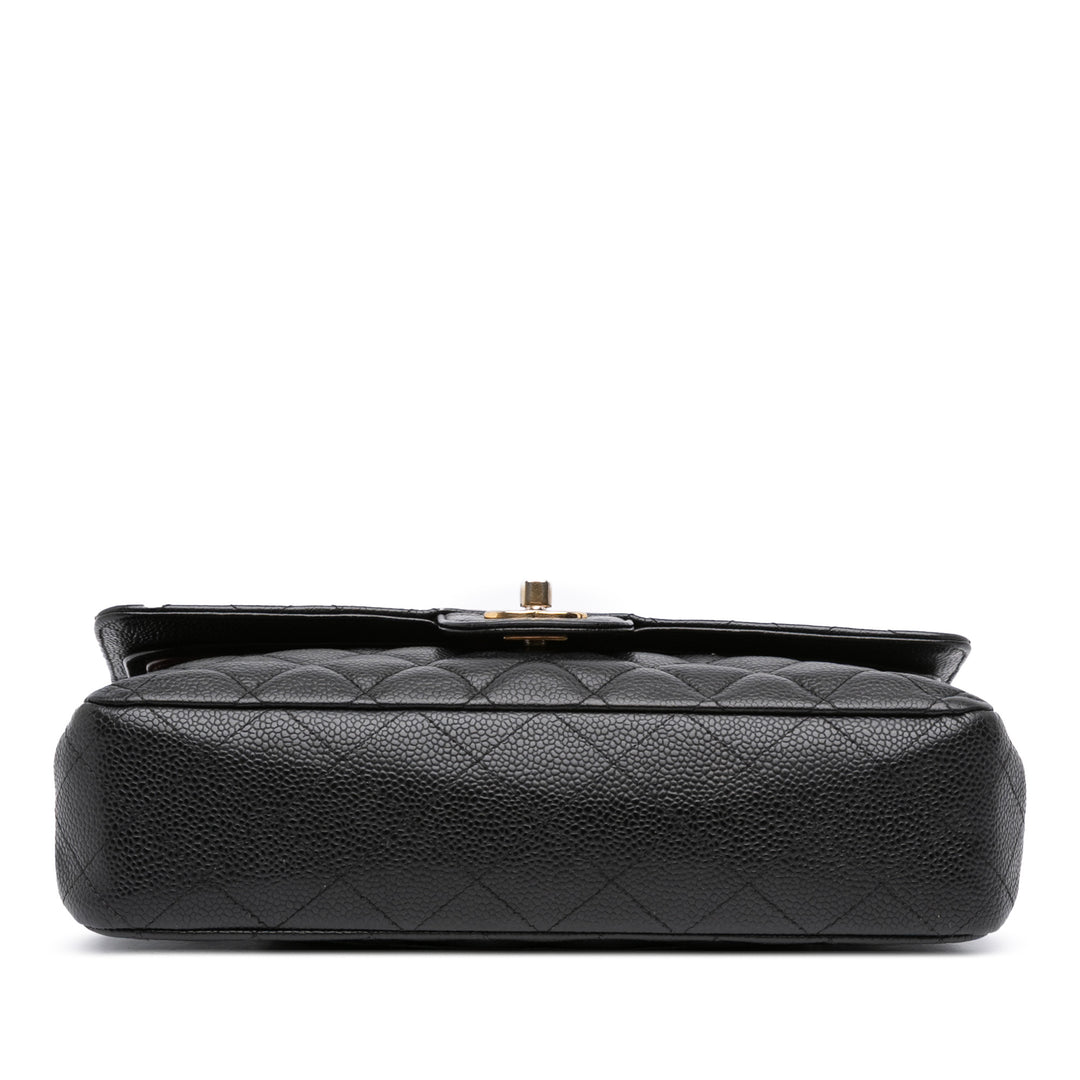 Chanel Medium Classic Caviar Double rabat Noir