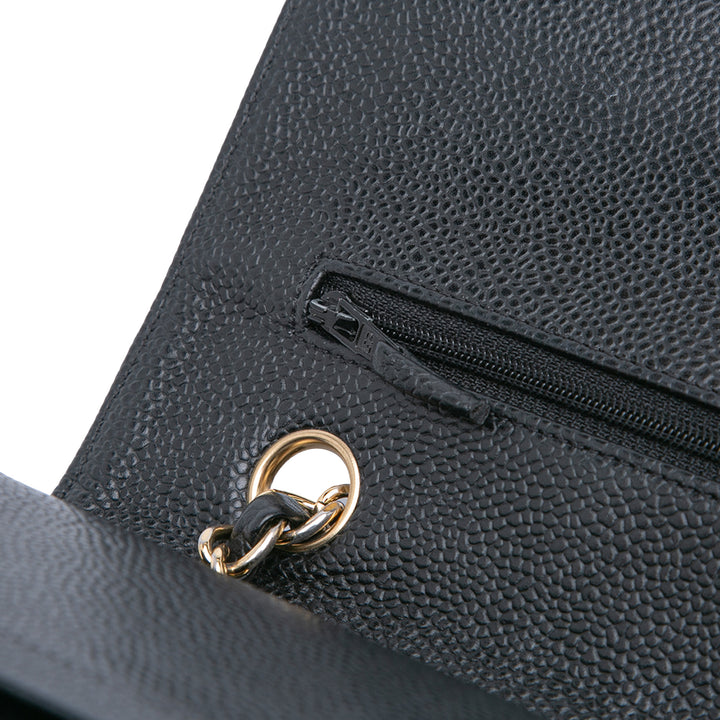 Chanel Medium Classic Caviar Double rabat Noir