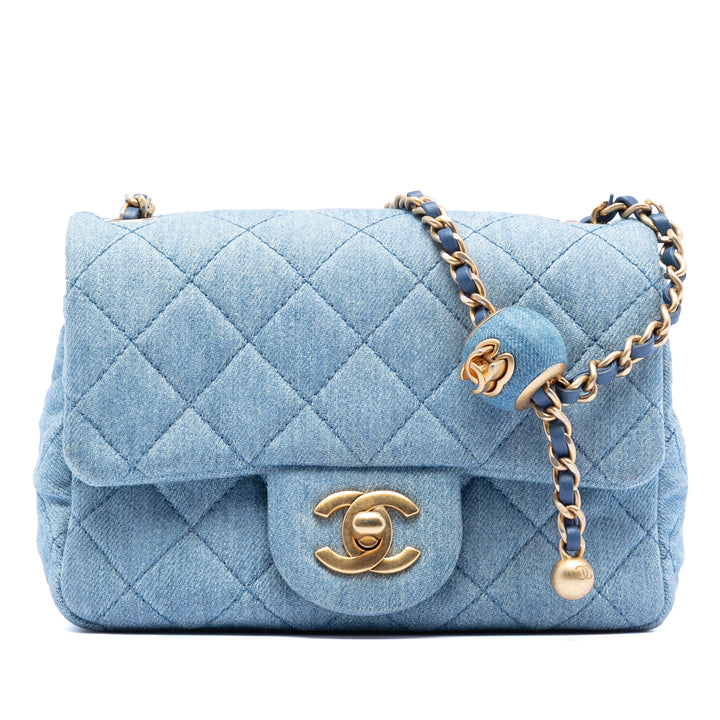 Chanel Mini Square Classic Jean Perle Crush Simple rabat