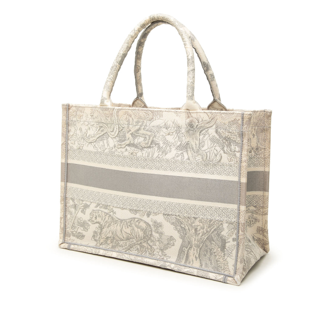 Dior Book Tote brodé Dioriviera De Jouy Moyen Gris – vue 2 – GABY PARIS