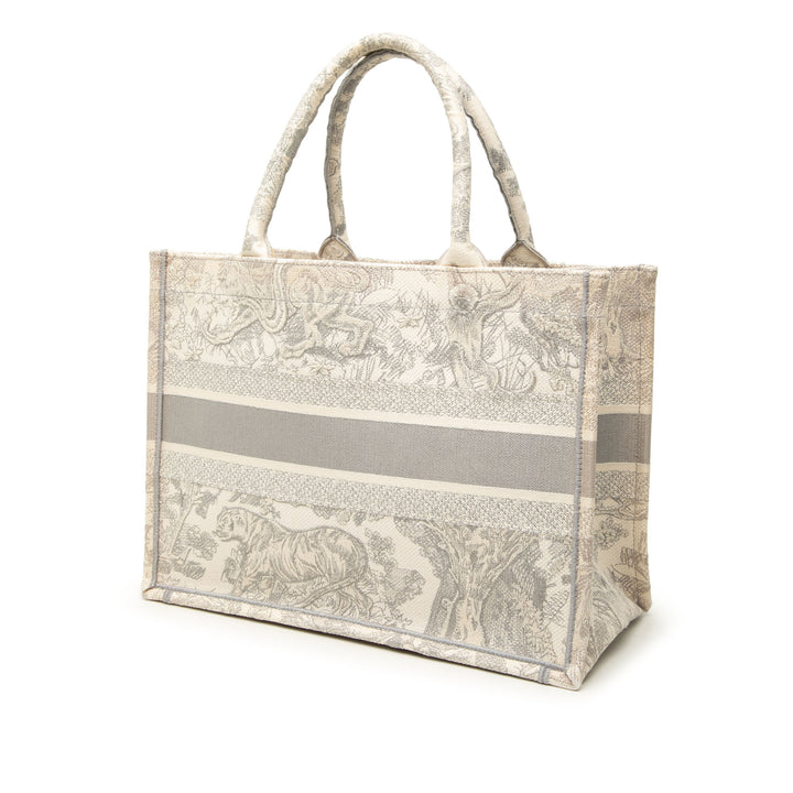 Dior Book Tote brodé Dioriviera De Jouy Moyen Gris – vue 2 – GABY PARIS