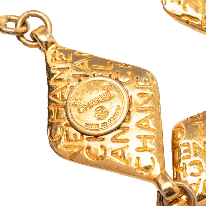 Chanel plaqué Logo Chaîne Collier Métal