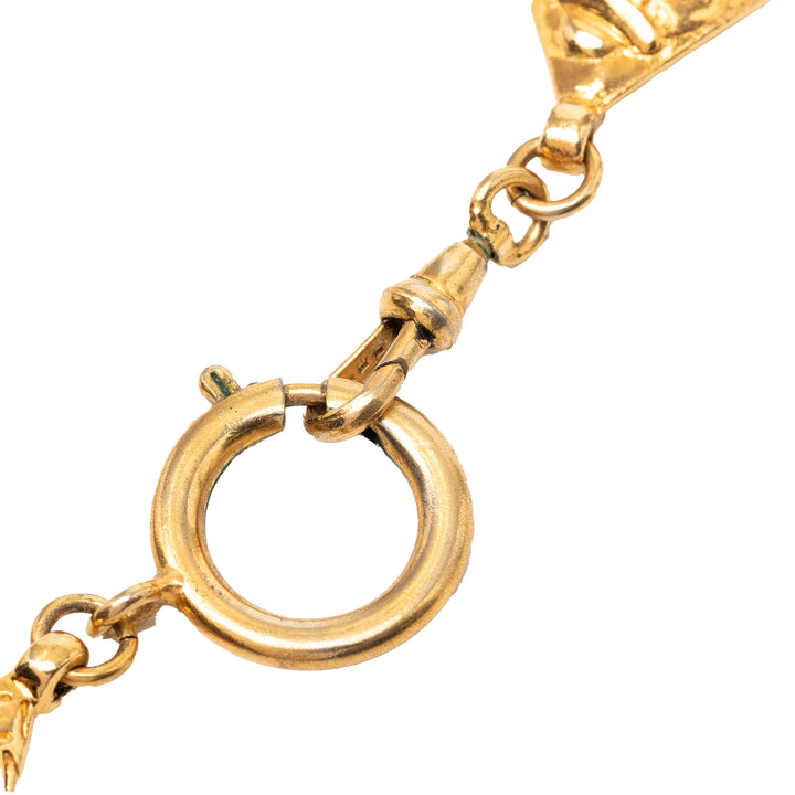 Chanel plaqué Logo Chaîne Collier Métal