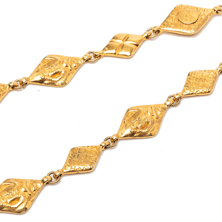 Chanel plaqué Logo Chaîne Collier Métal