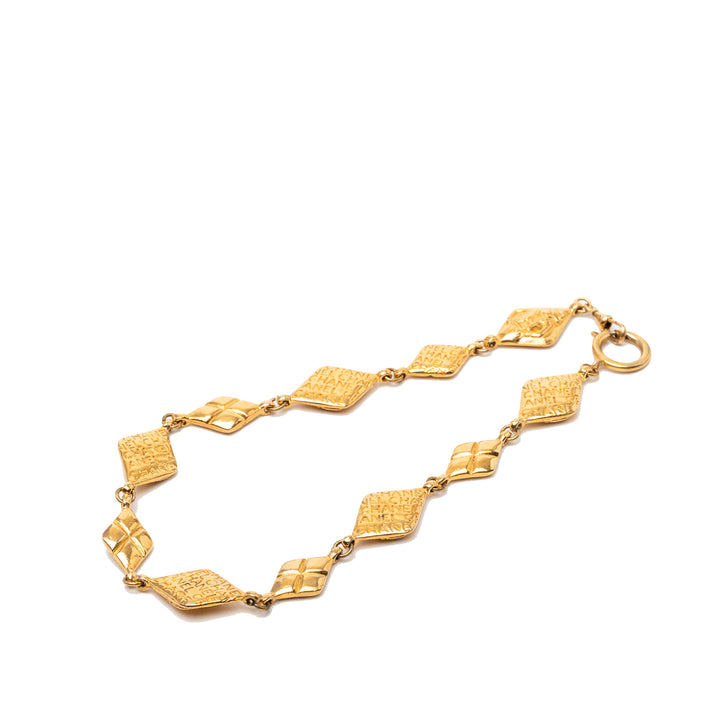 Chanel plaqué Logo Chaîne Collier Métal