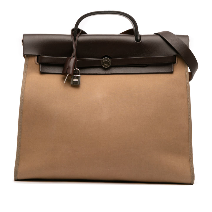 Hermès Toile Herbag Zip 39 Marron