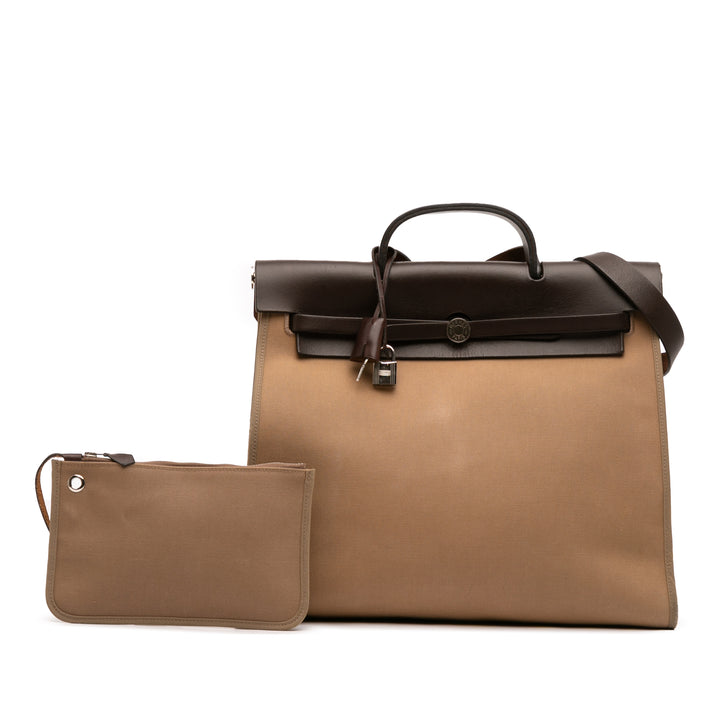 Hermès Toile Herbag Zip 39 Marron