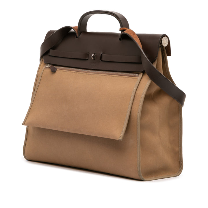 Hermès Toile Herbag Zip 39 Marron