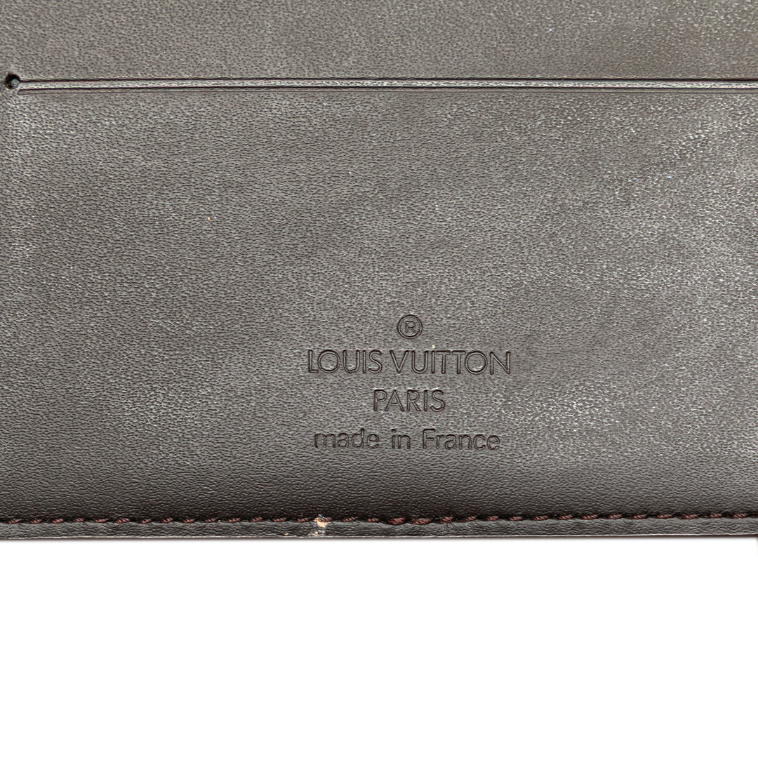 Monogram Glace Portefeuille Double Wallet Brown - Gaby Paris