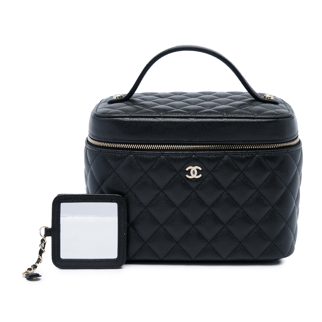 CC Matelassé Vanity Moyen Cuir caviar Noir