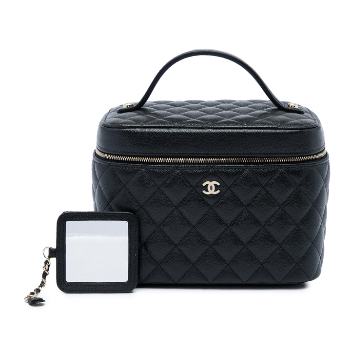 CC Matelassé Vanity Moyen Cuir caviar Noir