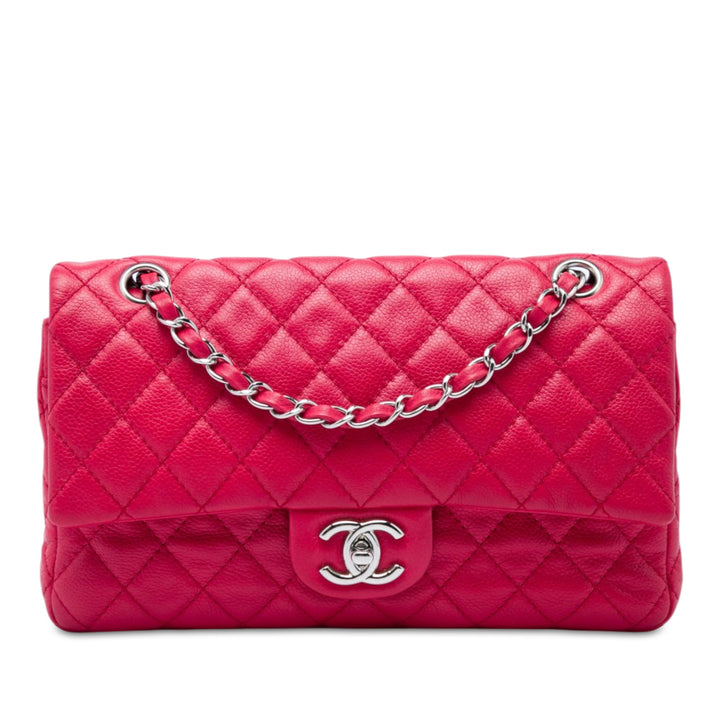 Classic Double rabat Moyen Cuir caviar Rose