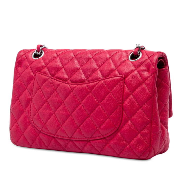 Classic Double rabat Moyen Cuir caviar Rose