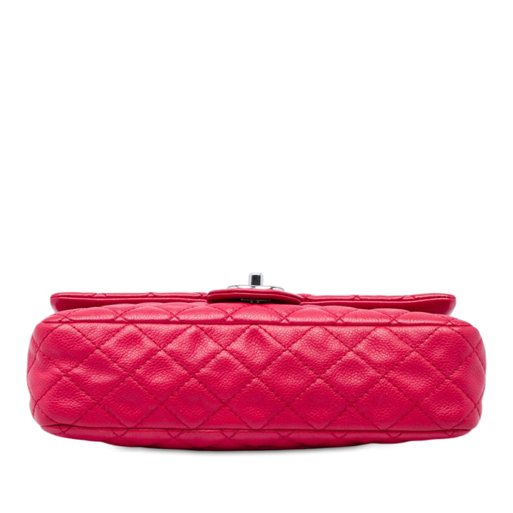 Classic Double rabat Moyen Cuir caviar Rose