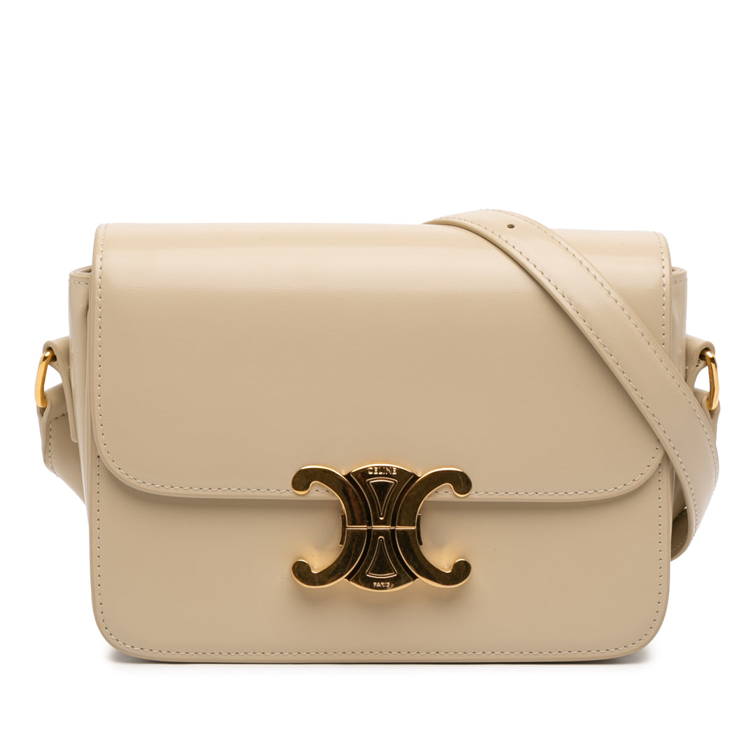 Celine Teen brillant Cuir de veau Triomphe Sac porté croisé