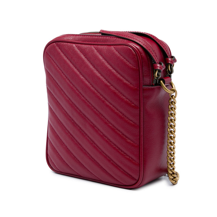 Gucci Sac bandoulière GG Marmont Matelasse Double Zippé Rouge – vue 2 – GABY PARIS