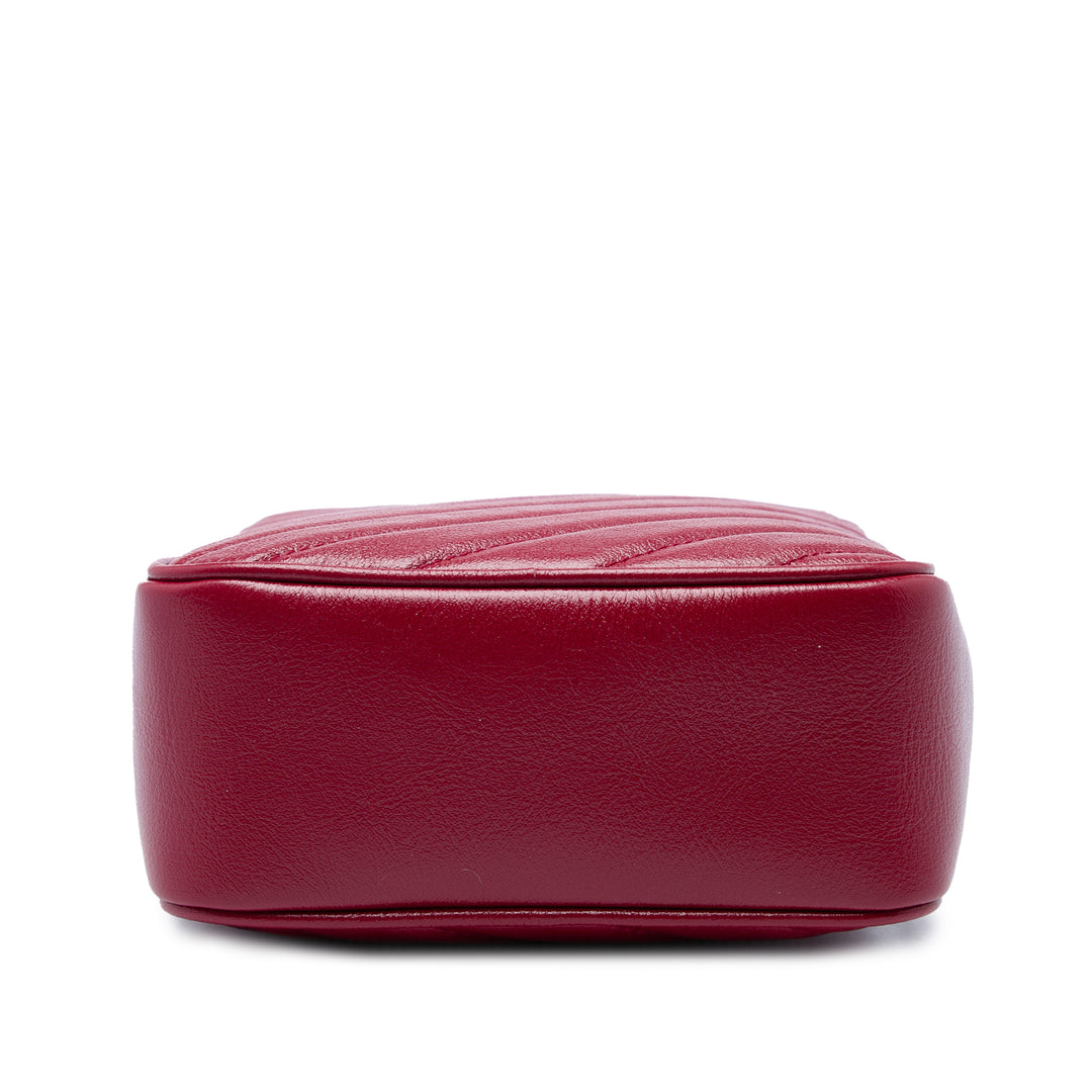 Gucci Sac bandoulière GG Marmont Matelasse Double Zippé Rouge – vue 3 – GABY PARIS