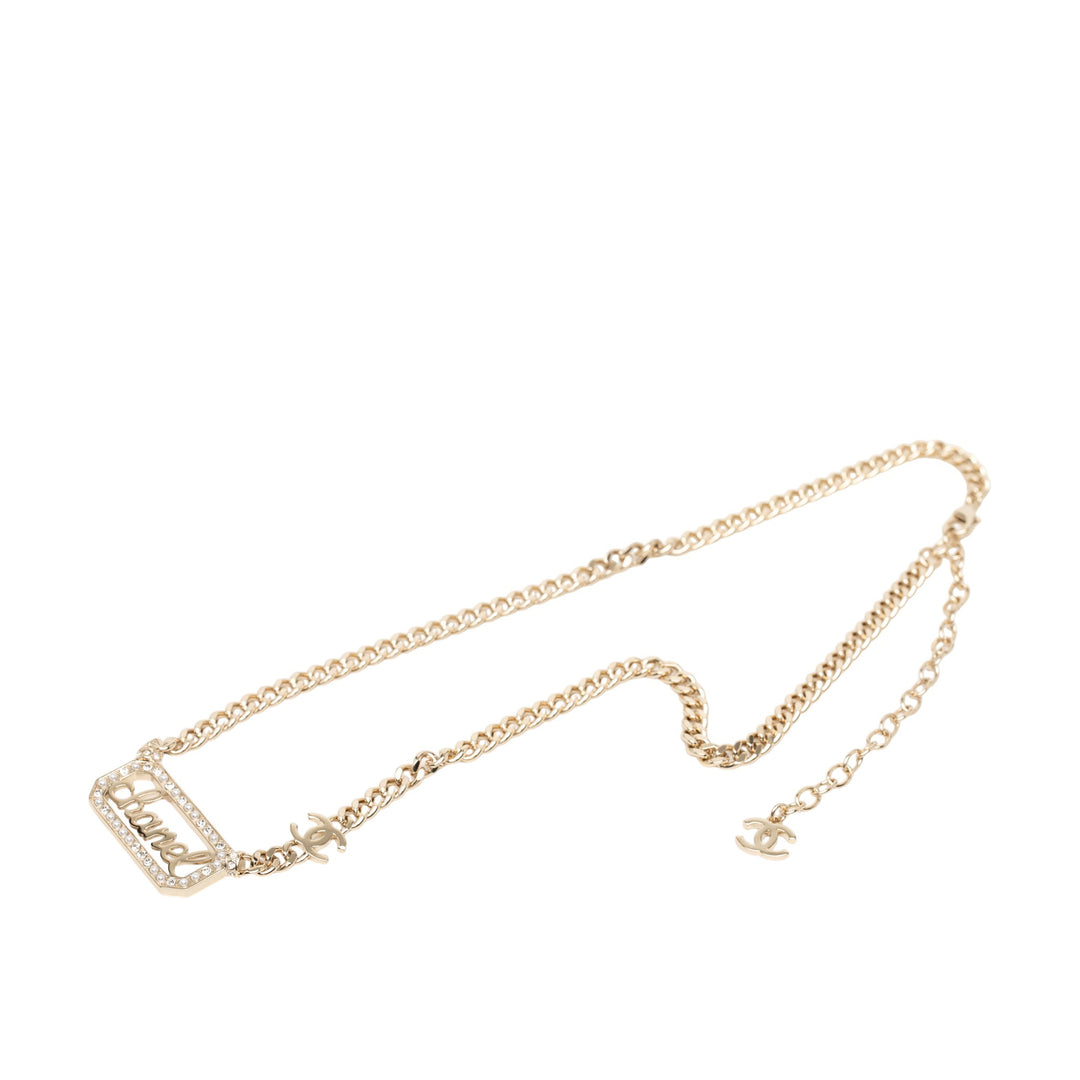 Chanel CC plaqué Strass Logo Choker Collier