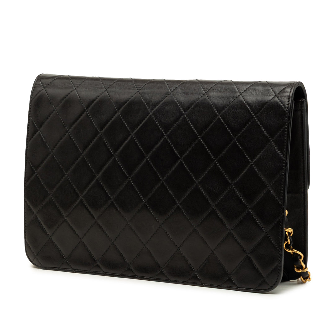 CC Matelassé Rabat simple Moyen Cuir d'agneau Noir