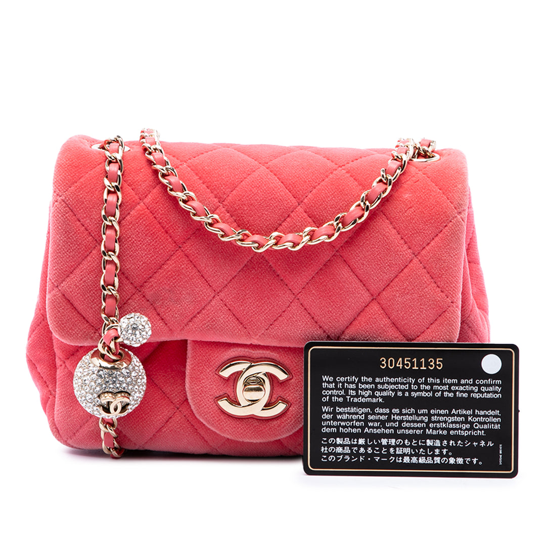 Chanel Classic Carré Perle Crush Rabat simple Mini Rose – vue 7 – GABY PARIS