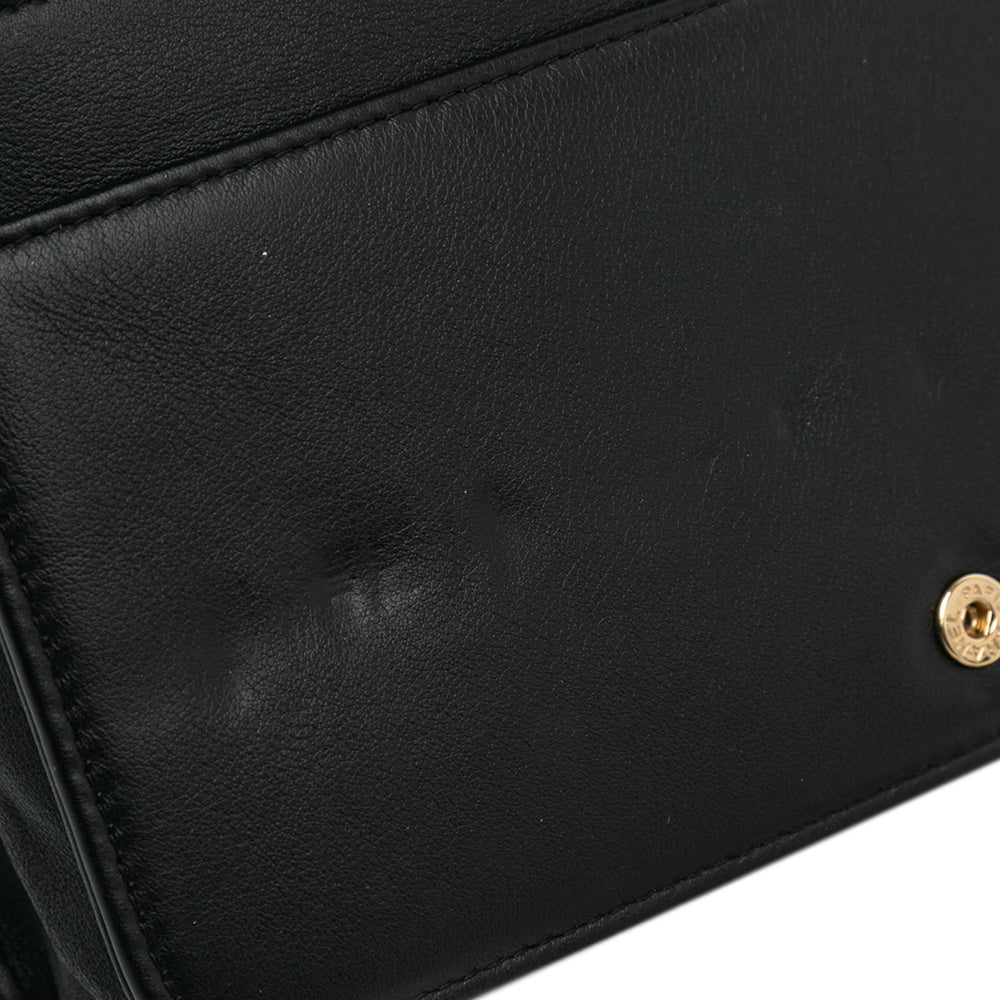 Bicolor Calfskin Boy Wallet On Chain Black - Gaby Paris