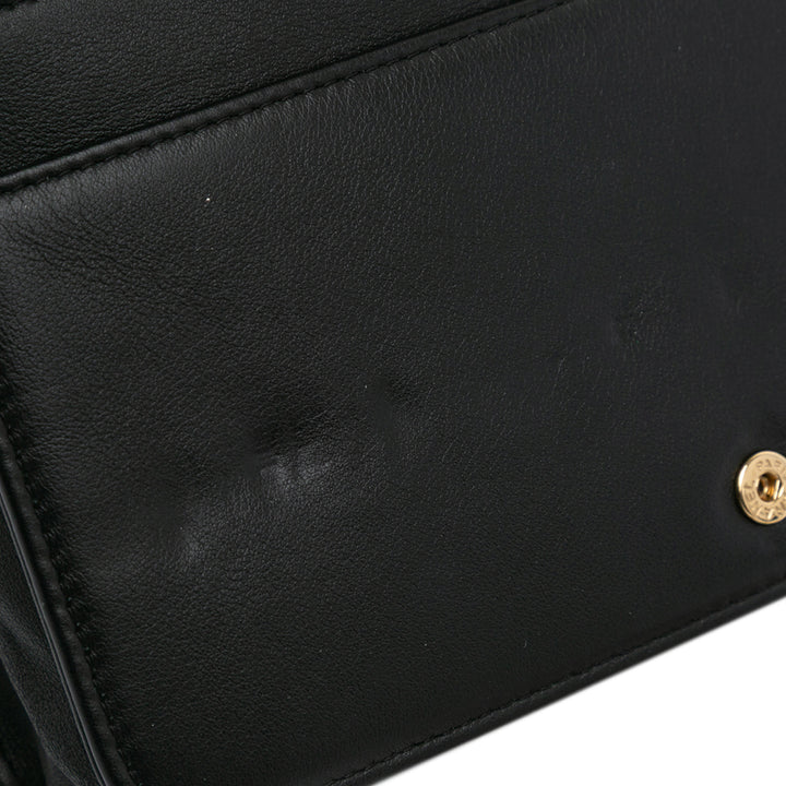 Bicolor Calfskin Boy Wallet On Chain Black - Gaby Paris