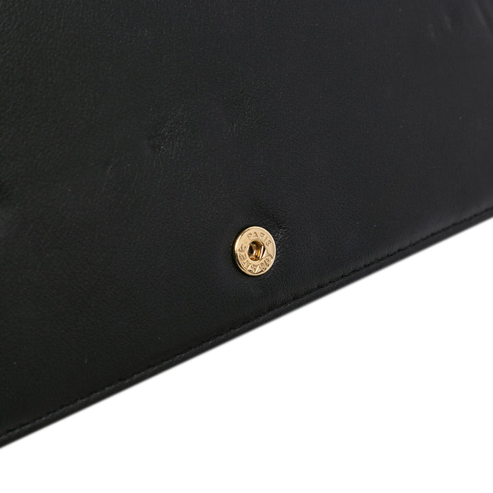 Bicolor Calfskin Boy Wallet On Chain Black - Gaby Paris
