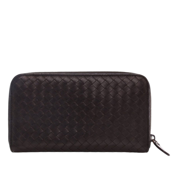Bottega Veneta Cuir Intrecciato Zip Around Portefeuille