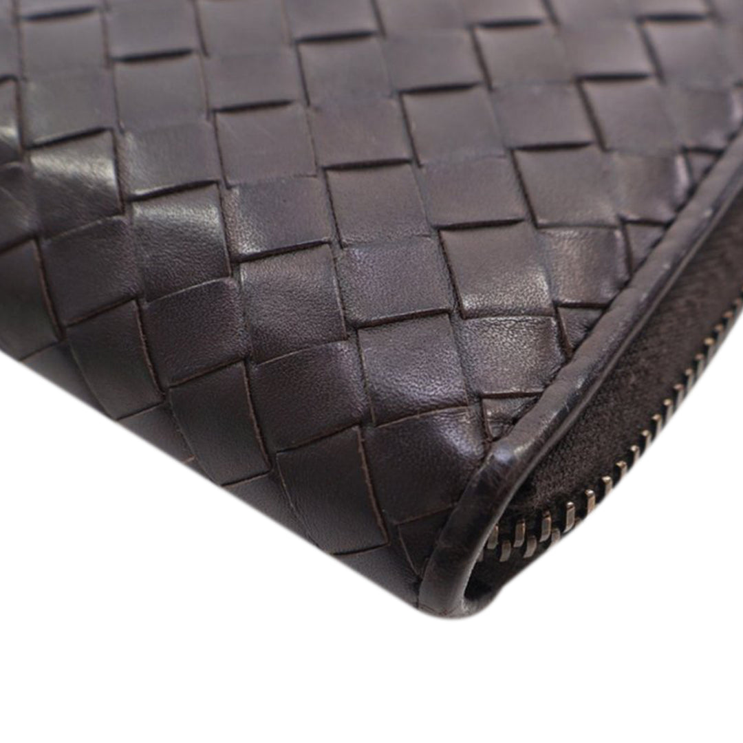 Bottega Veneta Cuir Intrecciato Zip Around Portefeuille
