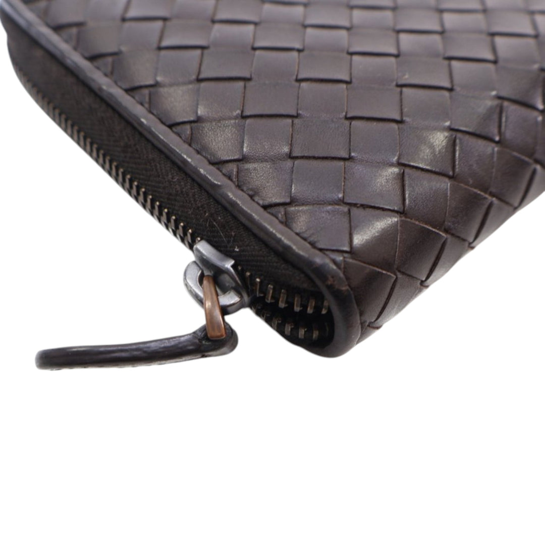 Bottega Veneta Cuir Intrecciato Zip Around Portefeuille