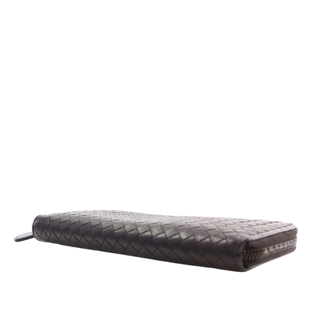 Bottega Veneta Cuir Intrecciato Zip Around Portefeuille